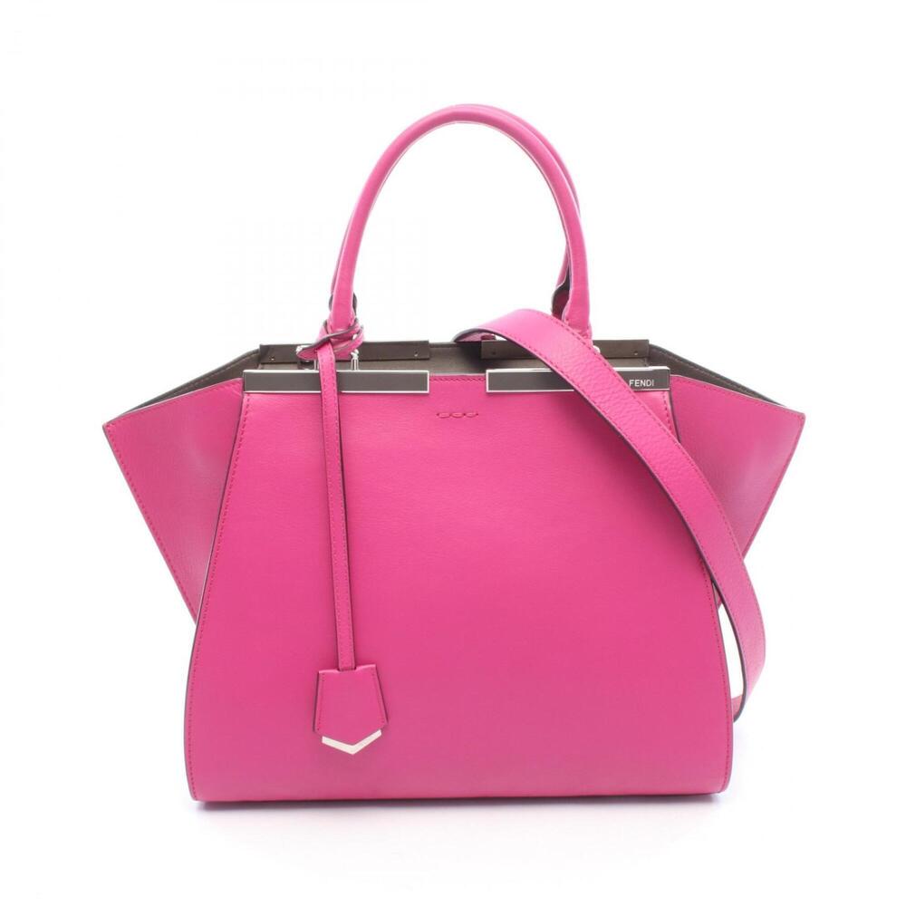 Fendi Trois Jours 2-Way Handbag, Leather, Women's, Pink